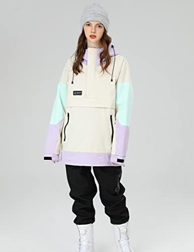 SEARIPE Womens Ski Jacket Mens Snow Jacket Waterproof Winter Snow Coat Couples Pullover Snowboard Hooded