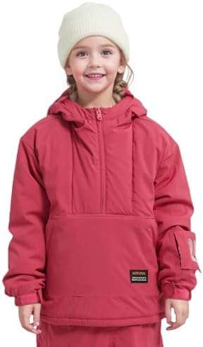 North Peak Kid Pullover Anorak Hooded Ski Jacket Waterproof Windproof Snowboard Jackets Winter Coat