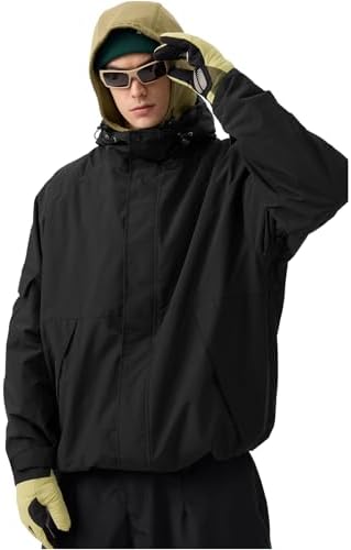 GSOU SNOW Mens Womens Baggy Snowboard Jacket Hoodie Shell 20K Waterproof