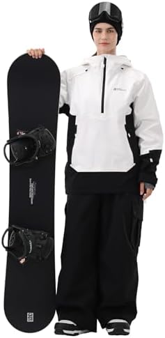 Womens Snowboard Jacket 3L Baggy Anorak Ski Pullover Hoodie