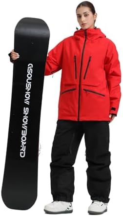 GSOU SNOW Snowboard Jacket Mens Womens Ski Jacket Baggy Snow Hoodie Coat