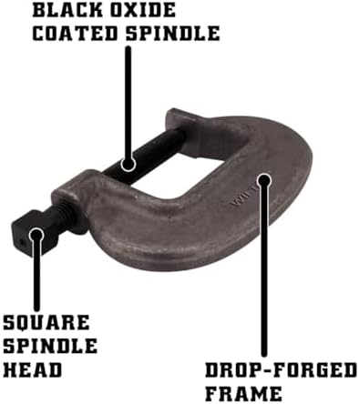 Wilton Brute Force C-Clamp, 5-3/8" Opening, 3-1/8" Throat, 23800 Lbs. Clamping Force (Model 5 F.C.) (Pack of 2)
