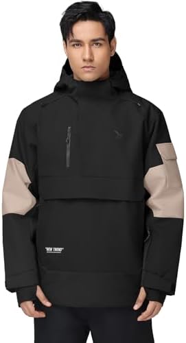 Men's Ski Jacket Snowboard Snow Coat Waterproof Insulated Winter Warm Loose Fit Pullover Hoodie