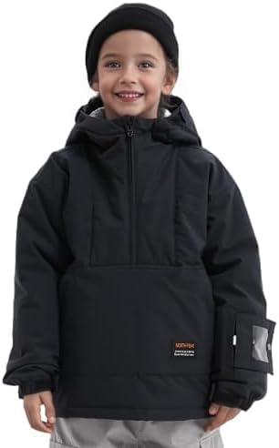 North Peak Kid Pullover Anorak Hooded Ski Jacket Waterproof Windproof Snowboard Jackets Winter Coat