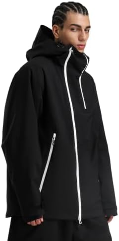GSOU SNOW Mens Womens Baggy Snowboard Jacket Asym-Zip Ski Jacket