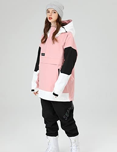 SEARIPE Womens Ski Jacket Mens Snow Jacket Waterproof Winter Snow Coat Couples Pullover Snowboard Hooded