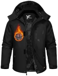 Yufawow Men Winter Jacket Skiing Jacket Insulated Fleece Lined Waterproof Windbreaker for Snowboard Hiking Camping ATV Outdoor Work