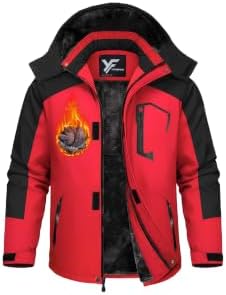 Yufawow Men Winter Jacket Skiing Jacket Insulated Fleece Lined Waterproof Windbreaker for Snowboard Hiking Camping ATV Outdoor Work