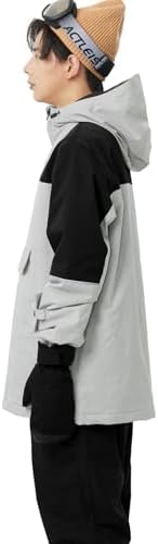 Mens Pullover Snowboard Jacket Waterproof Hooded Insulated Ski Jacket Warm Winter Snow Coat