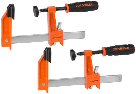 Jorgensen 6" Heavy-Duty Steel Bar Clamp Set, 1000 lbs Load Limit, 2-Pack