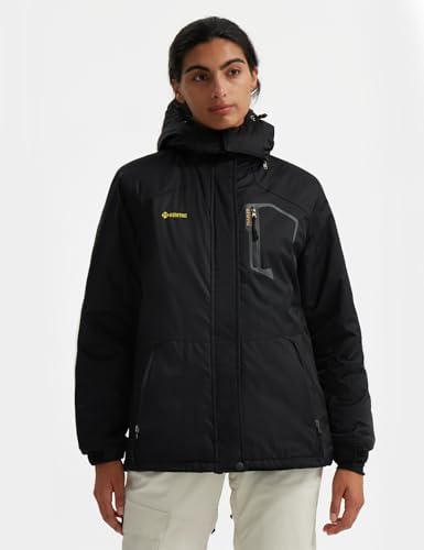 GEMYSE Women's Waterproof Ski Jacket Warm Winter Coat with Detachable Hood