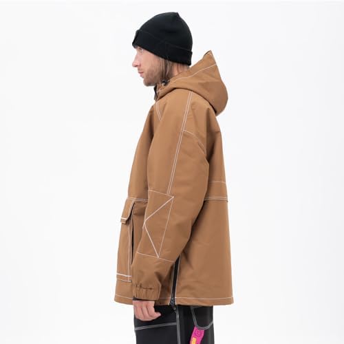 SNOWVERB Baggy Snowboard Hooded Jacket Ski Snow Cargo Coat for Mens Womens