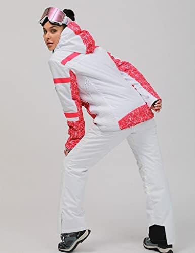 Women's Ski Jackets and Pants Set Windproof Waterproof Insulated Snowsuit Winter Warm Snowboarding Snow Coat