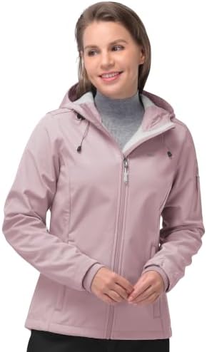 33,000ft Women's Softshell Jacket Waterproof Hooded Fleece Lined Rain Coat