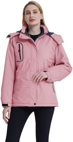 Women's Ski Jacket Waterproof Windproof Warm Hooded Winter Coat Snow