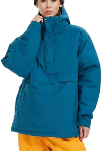 Womens Mens Ski Snow Anorak Jacket Waterproof Hooded Warm Snowboarding Outwear Winter Baggy Oversize Zipper Coat