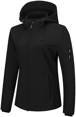 Outdoor Ventures Women's Softshell Jacket Fleece Lined Waterproof Rain Coat
