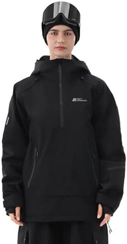 Womens Snowboard Jacket 3L Baggy Anorak Ski Pullover Hoodie