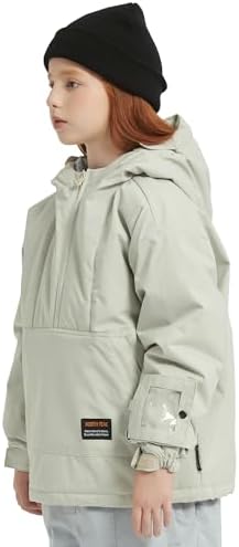 North Peak Kid Pullover Anorak Hooded Ski Jacket Waterproof Windproof Snowboard Jackets Winter Coat