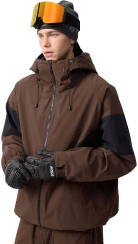GSOU SNOW Mens Baggy Snowboard Jacket Waterproof Retro Ski Hoodie Insulated