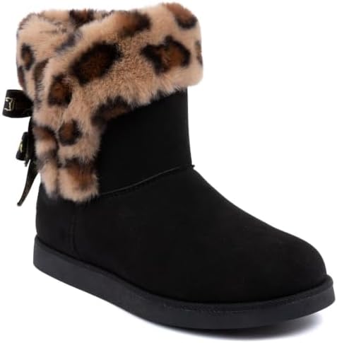 Juicy Couture Women's Slip On Winter Snow Boots Warm & Insulated Fur Lining Comfortable Fashion Booties