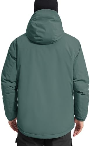 FREE SOLDIER Men's Warm Winter Fleece Lined Ski Snow Jacket with Hood