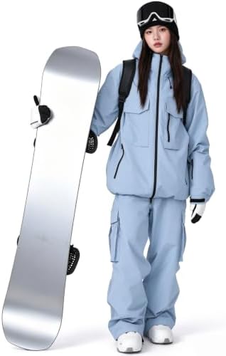 Women's Snow Snowboard Suits Insulated Snowsuits Baggy Ski Jacket and Pants