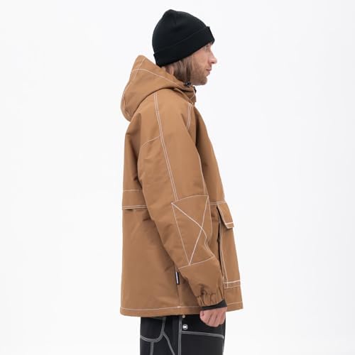 SNOWVERB Baggy Snowboard Hooded Jacket Ski Snow Cargo Coat for Mens Womens
