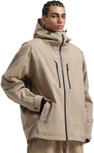 GSOU SNOW Snowboard Jacket Men Baggy Ski Jacket Waterproof Snow Coat Insulated Hooded Clothes for Winter Outdoor