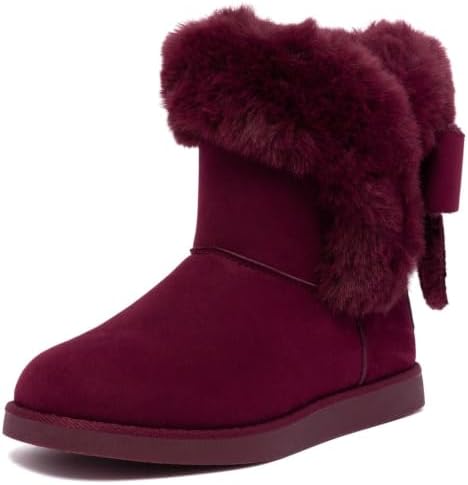 Juicy Couture Women's Slip On Winter Snow Boots Warm & Insulated Fur Lining Comfortable Fashion Booties