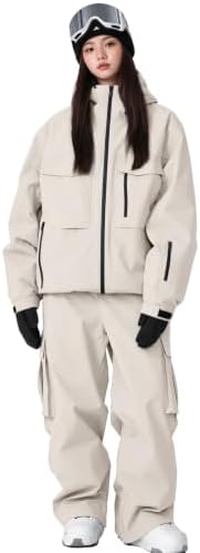 Women's Snow Snowboard Suits Insulated Snowsuits Baggy Ski Jacket and Pants