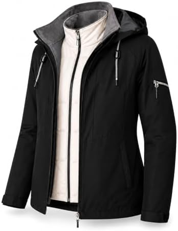 Free Country Women's 3 in 1 Ski Winter Jacket Warm Insulated Lined Coat