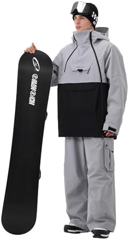 Mens Ski Jacket 3L Baggy Snowboard Pullover Snow Anorak