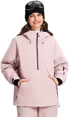 Pionner Camp Womens Ski Jacket Snow Coat Waterproof Baggy Anorak Snowboard Hoodie Insulated Pullover Winter Sports Mountain