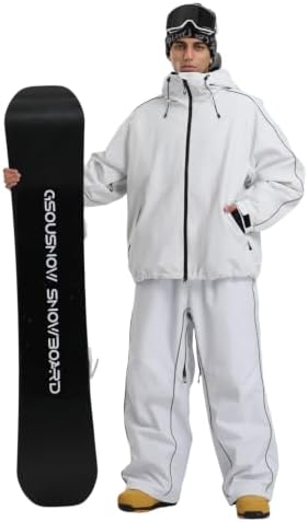 GSOU SNOW Mens Womens Baggy Snowboard Jacket Ski Coat Insulated