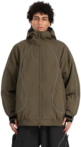 GSOU SNOW Ski Jacket Womens Men Baggy Snowboard Jacket 20K Waterproof
