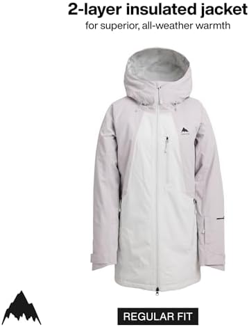 Burton Women’s Reserve 2-Layer Insulated Jacket – Waterproof Winter Snowboard Jacket with Helmet Compatible Hood