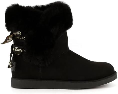 Juicy Couture Women's Slip On Winter Snow Boots Warm & Insulated Fur Lining Comfortable Fashion Booties