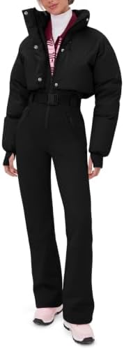 Womens Onesie Ski Suit Insulated Jumpsuit Winter Outdoor Snowsuits