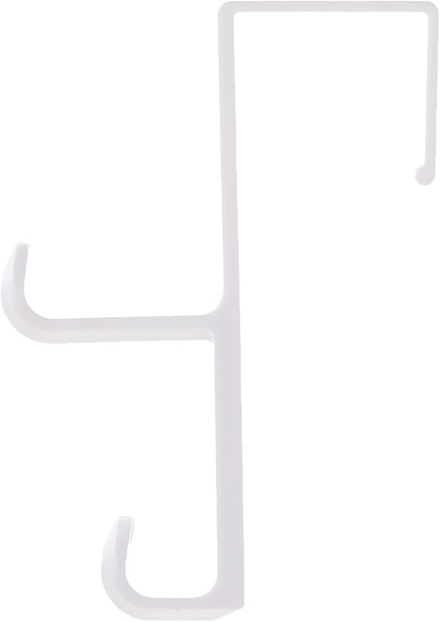 iDesign Over Door Double Hook for Closet, Bathroom, or Dorm, Small Over-the-Door Hanger, White