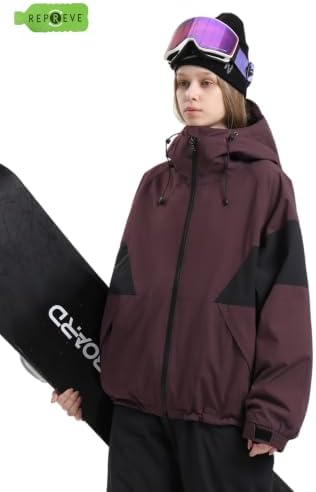 GSOU SNOW Womens Snowboard Jacket Baggy Ski Jacket Insulated Snow Coat