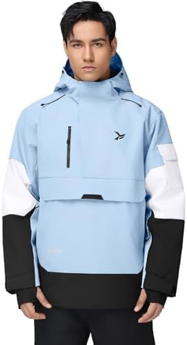 Men's Ski Jacket Snowboard Snow Coat Waterproof Insulated Winter Warm Loose Fit Pullover Hoodie