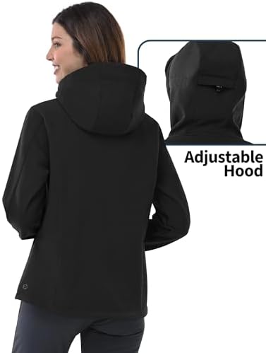 Outdoor Ventures Women's Softshell Jacket Fleece Lined Waterproof Rain Coat