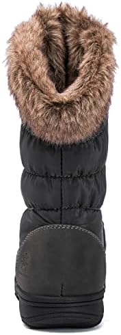 GLOBALWIN Women's Snow Boots Waterproof Mid-Calf Winter Boots with Thermal Fleece Lining, Insulated Cold Weather Protection, and Non-Slip Sole for Snowy Commutes