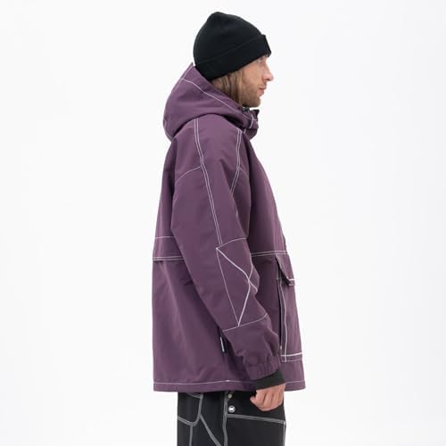 SNOWVERB Baggy Snowboard Hooded Jacket Ski Snow Cargo Coat for Mens Womens