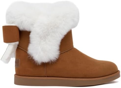 Juicy Couture Women's Slip On Winter Snow Boots Warm & Insulated Fur Lining Comfortable Fashion Booties