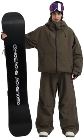 GSOU SNOW Mens Womens Baggy Snowboard Jacket Ski Coat Insulated
