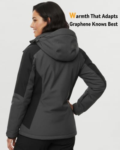 Wulcea Graphene Heated Jacket For Women 12V 18400mAh Fast Charge With Large Capacity