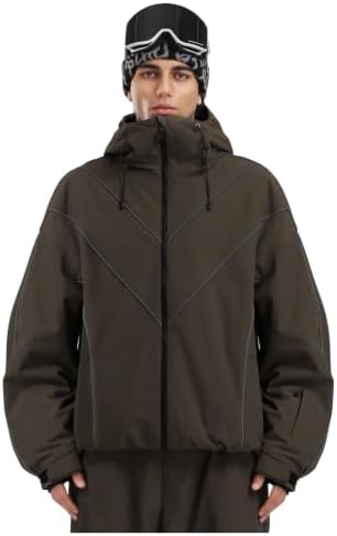 GSOU SNOW Mens Womens Snowboard Jacket Baggy Ski Snow Coat Waterproof