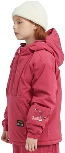 North Peak Kid Pullover Anorak Hooded Ski Jacket Waterproof Windproof Snowboard Jackets Winter Coat